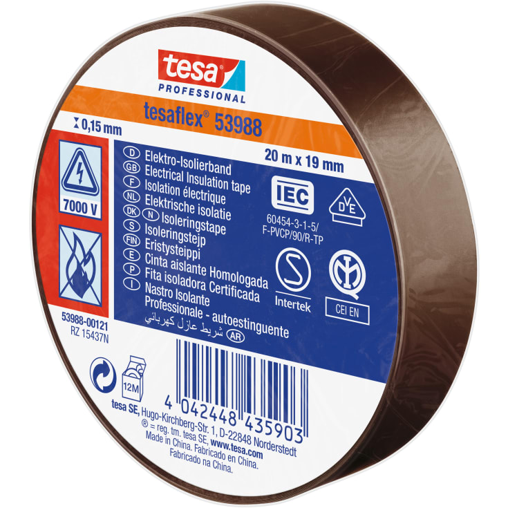 Tesa isolasjonstape, brun, 19 mm, 20 meter