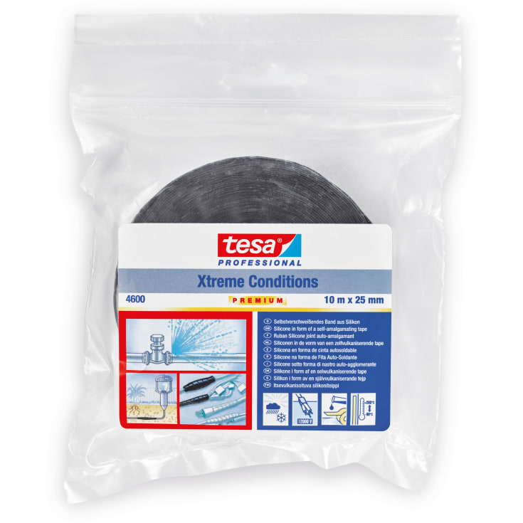 Tesa självvulkaniserande tejp, svart, 25 mm, 10 meter