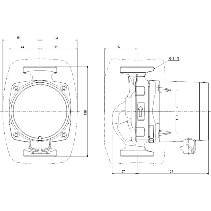 Grundfos Alpha2 25-60 N sirkulasjonspumpe 130 mm, forbruksvann