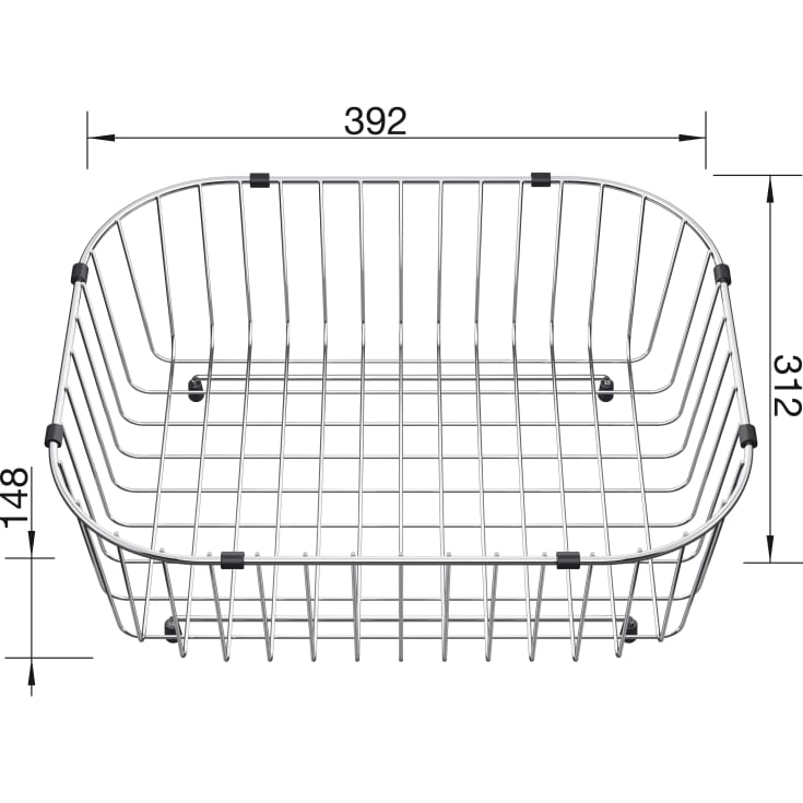 Blanco opvaskekurv, 39,2x31,2 cm, rustfrit stål