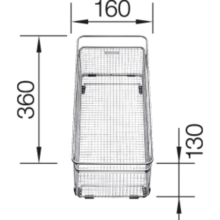 Blanco skyllekurv, 16x36 cm, rustfrit stål