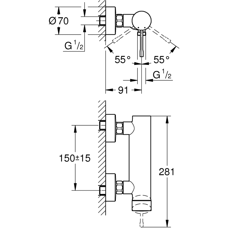 Grohe Essence Duschblandare med ett grepp