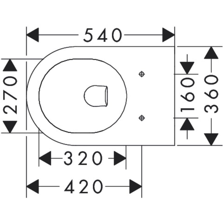 Hansgrohe EluPura Original S 540 vegghengt toalett, uten skyllekant, hvit