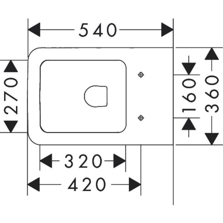 Hansgrohe EluPura Original Q 540 væghængt toilet, uden skyllekant, hvid