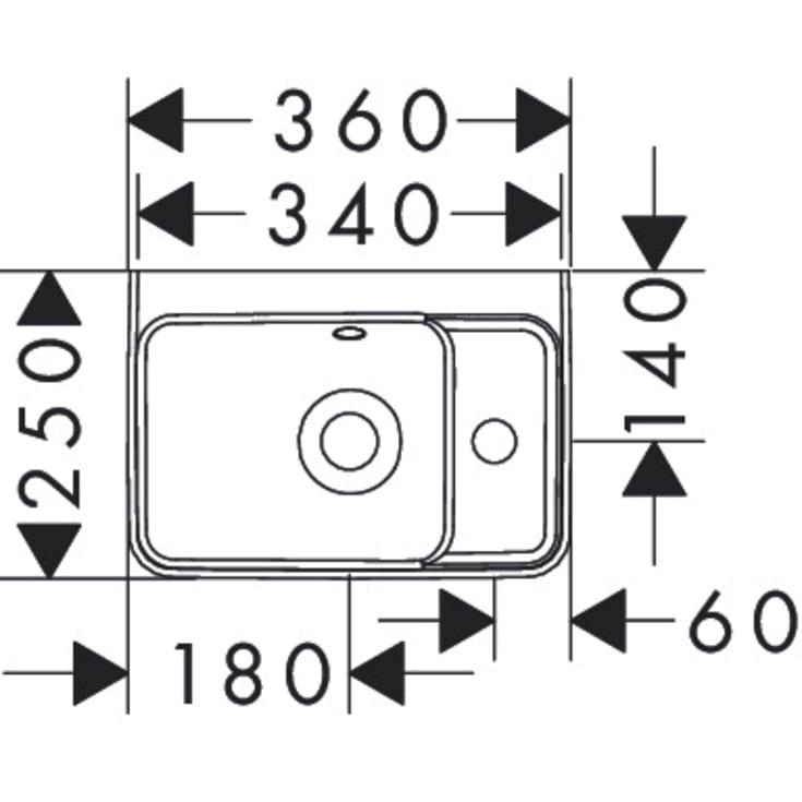 Hansgrohe Xanuia Q servant, 36x25 cm, høyre, hvit