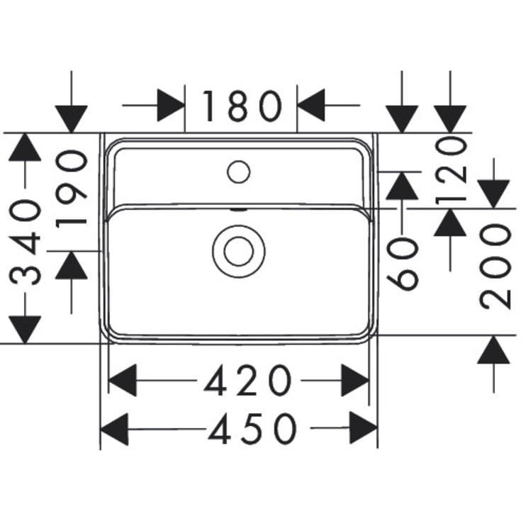 Hansgrohe Xanuia Q håndvask, 45x34 cm, hvid