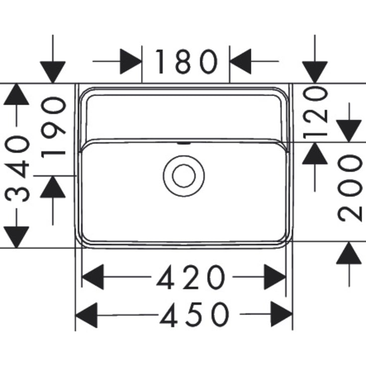 Hansgrohe Xanuia Q servant, 45x34 cm, hvit