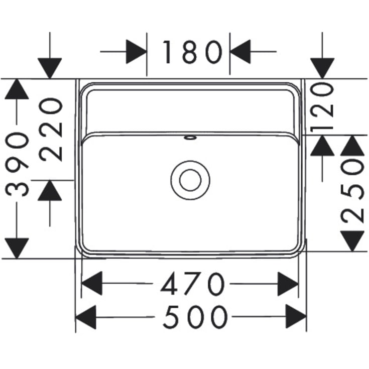 Hansgrohe Xanuia Q håndvask, 50x39 cm, hvid