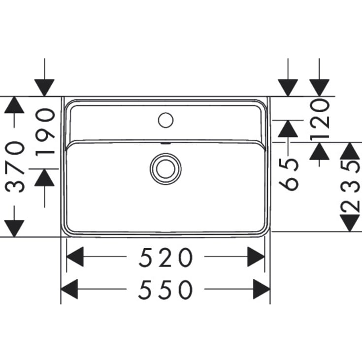 Hansgrohe Xanuia Q servant, 55x37 cm, hvit