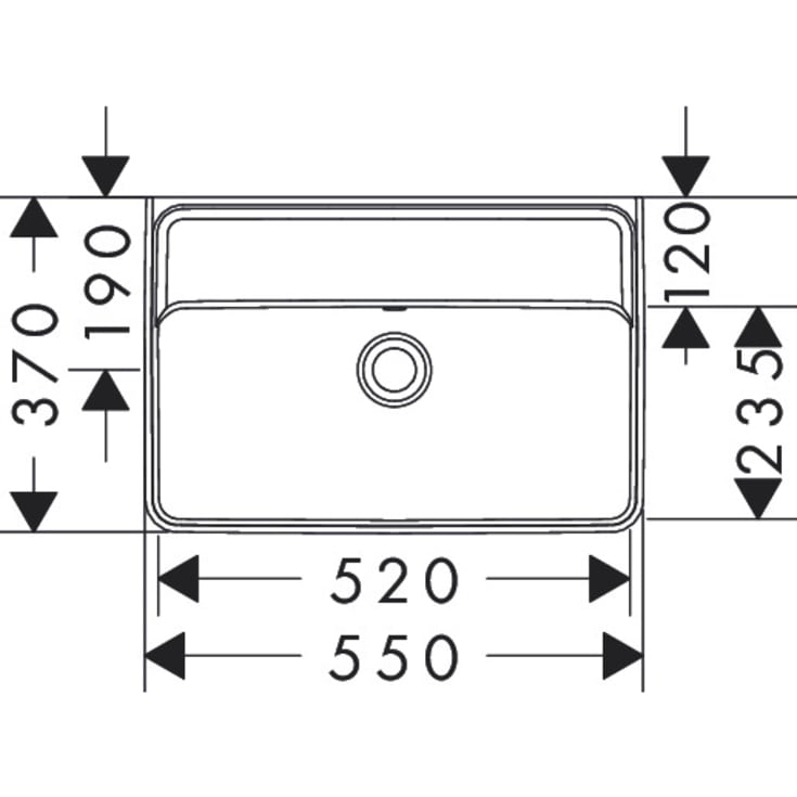 Hansgrohe Xanuia Q servant, 55x37 cm, hvit