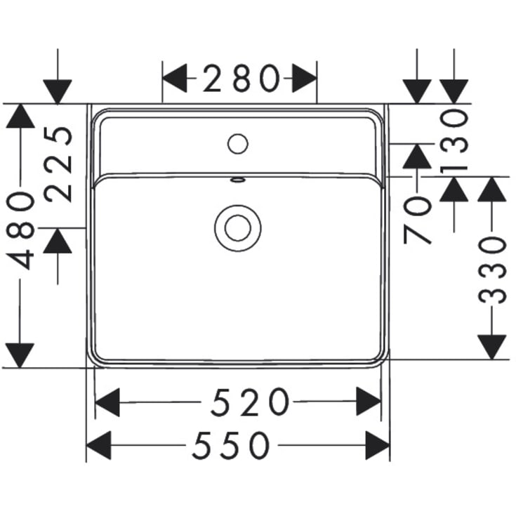 Hansgrohe Xanuia Q servant, 55x48 cm, hvit