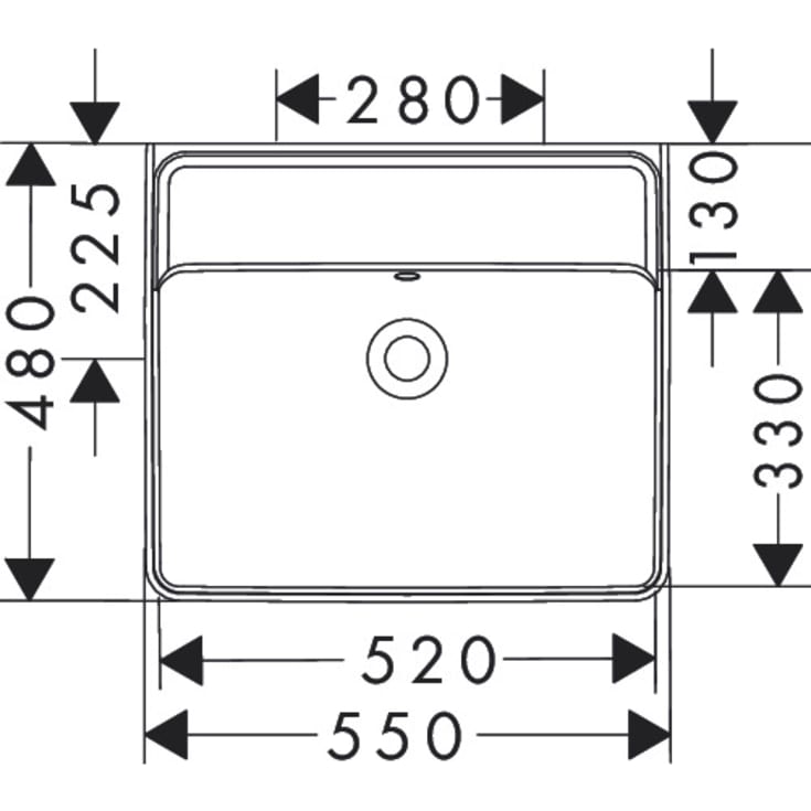 Hansgrohe Xanuia Q servant, 55x48 cm, hvit
