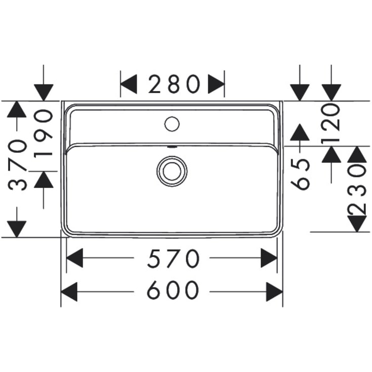 Hansgrohe Xanuia Q servant, 60x37 cm, hvit