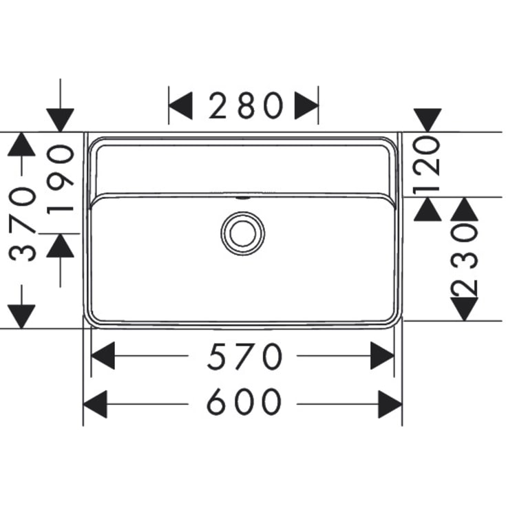 Hansgrohe Xanuia Q servant, 60x37 cm, hvit