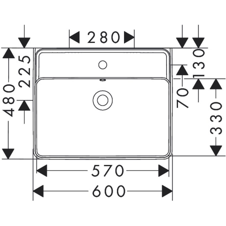Hansgrohe Xanuia Q håndvask, 60x48 cm, hvid