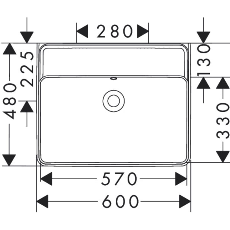 Hansgrohe Xanuia Q håndvask, 60x48 cm, hvid