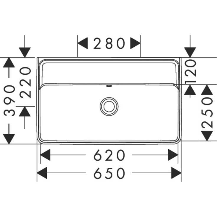 Hansgrohe Xanuia Q tvättställ, 65x39 cm, vit
