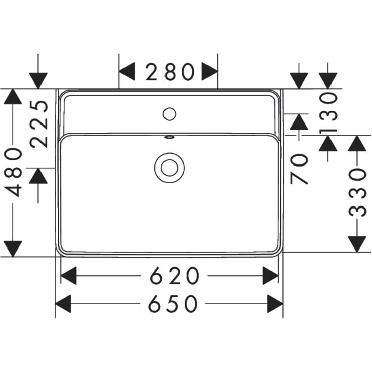 Hansgrohe Xanuia Q servant, 65x48 cm, hvit