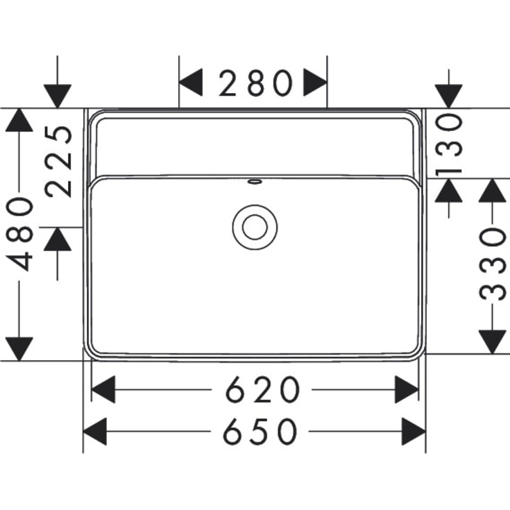 Hansgrohe Xanuia Q håndvask, 65x48 cm, hvid