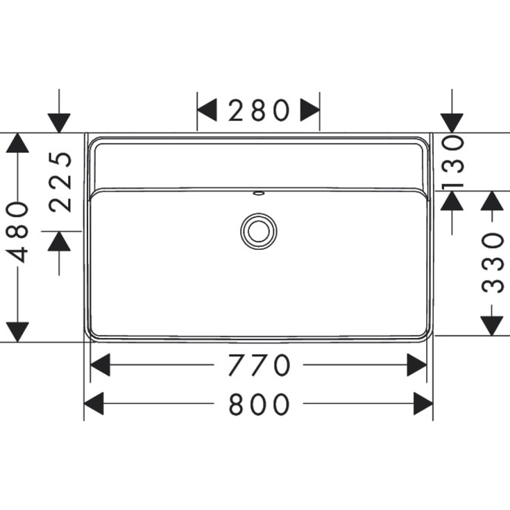 Hansgrohe Xanuia Q servant, 80x48 cm, hvit