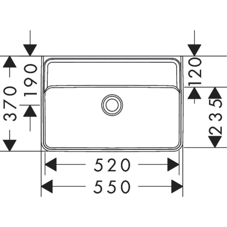 Hansgrohe Xanuia Q håndvask, 55x37 cm, hvid