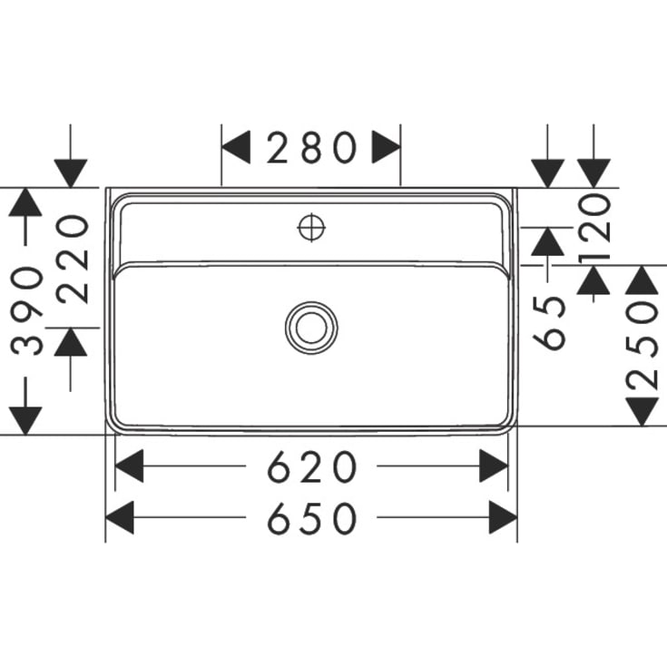 Hansgrohe Xanuia Q håndvask, 65x39 cm, hvid