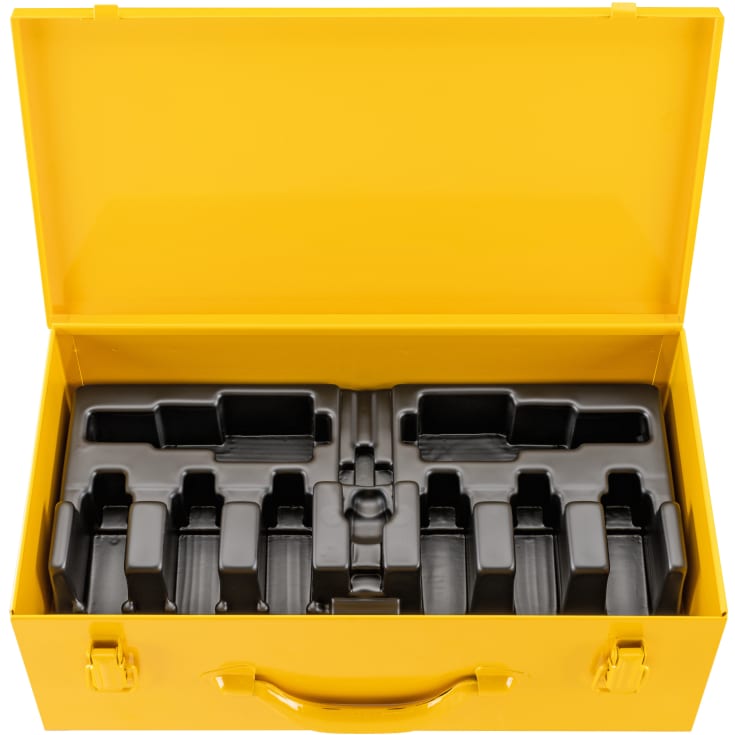 REMS stållåda med insatser för 8 mini pressbrickor