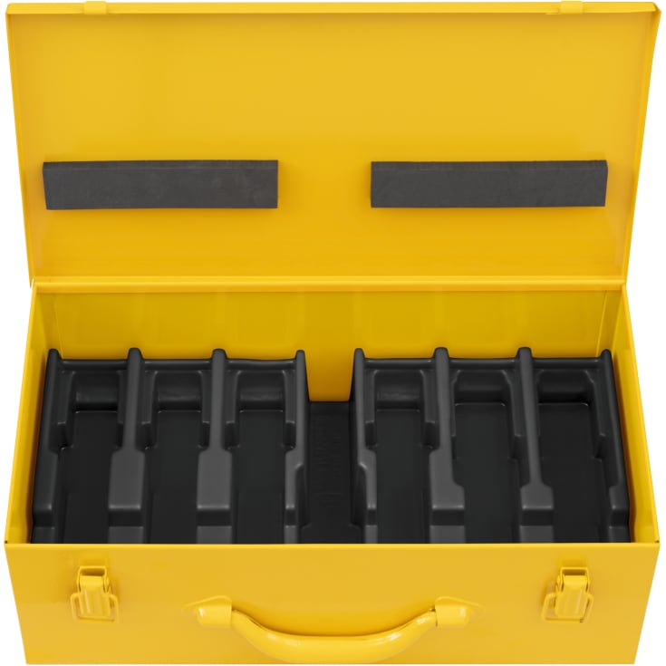 REMS stållåda med insatser för 6 pressbrickor