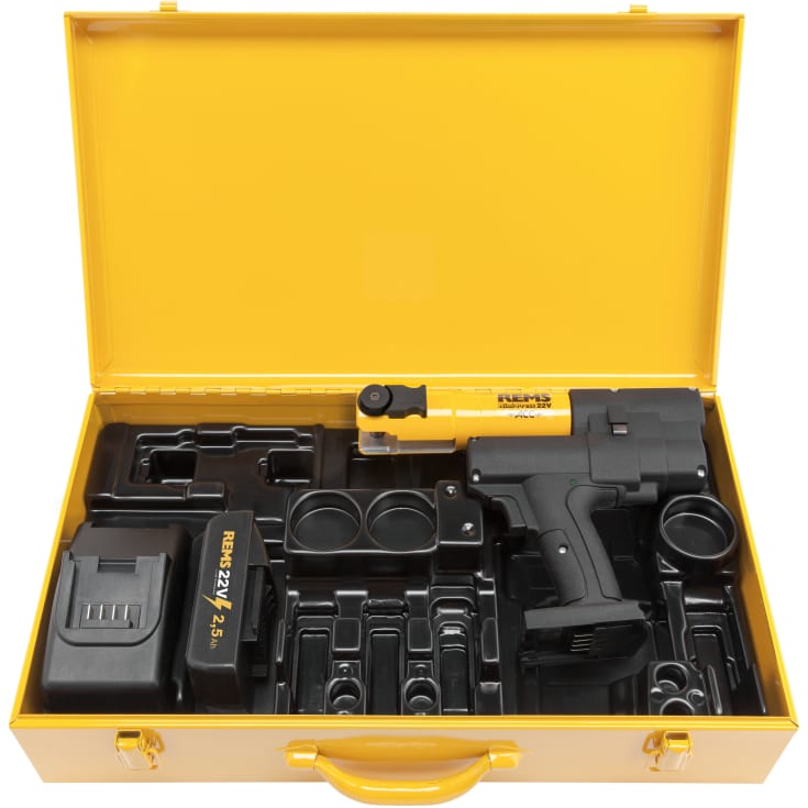 REMS pressemaskin minipress 22V ACC, stålkasse, 1 x 21,6V/2,5Ah