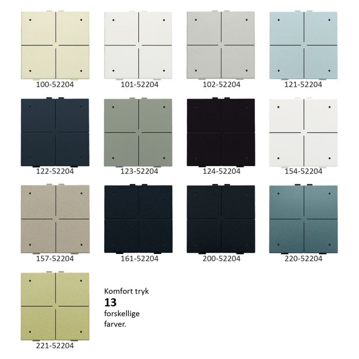 4-tryk med LED og komfort sensorer til NHC, grå coated