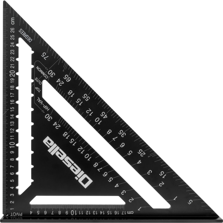 Hastighetvinkel 0–90º 300 x 300 mm, i aluminium med sortoksidert overflate