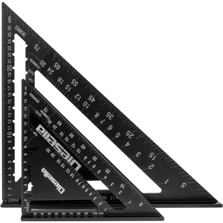 Speedvinkel 0-90º 300 x 300 mm, i alu. med sort-oxideret finish