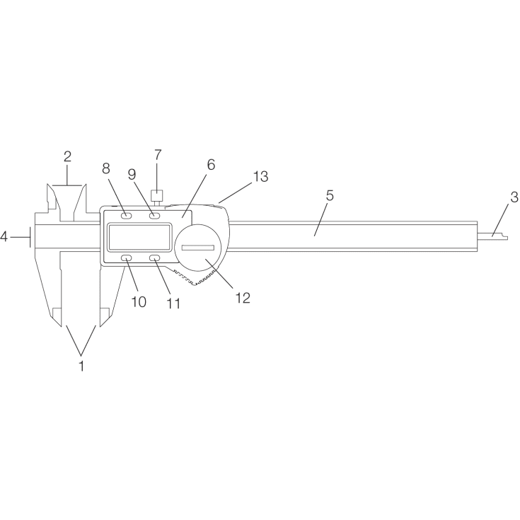 Skydelære digital IP54 0-200 x 0,01 mm, m/ABS funkt. 50 mm kæber