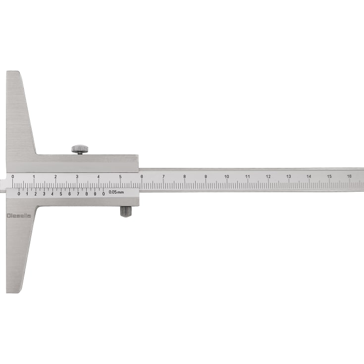Dybdeskydelære 0-200 x 0,05 mm, 100 mm bro