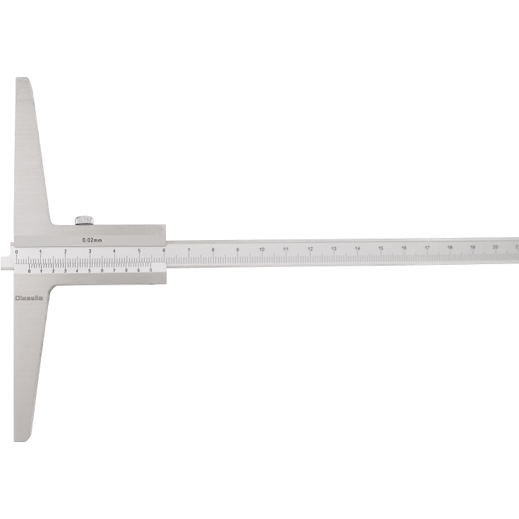 Dybdeskydelære 0-500 x 0,02, 100 mm bro