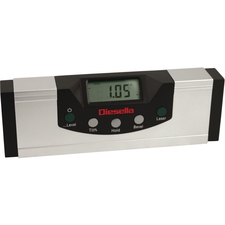 Vaterpas digital 150 mm /0,05° med laser- og LED lys