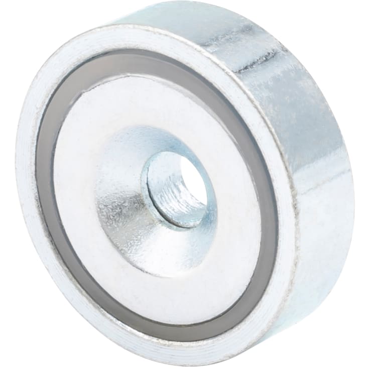 Neodymium pottemagnet Ø20 x 6,0 mm, skruehul Ø4,5 mm