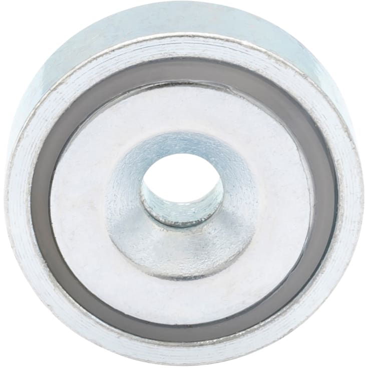 Neodymium pottemagnet Ø20 x 6,0 mm, skruehul Ø4,5 mm