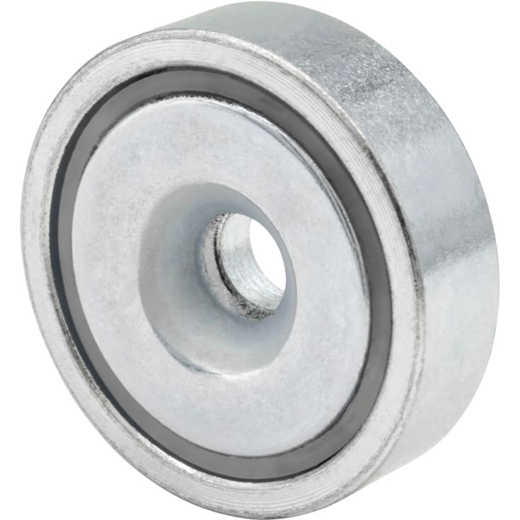 Neodymium pottemagnet Ø25 x 7,0 mm, skruehul Ø4,5 mm