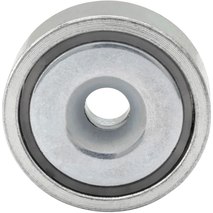 Neodymium pottemagnet Ø25 x 7,0 mm, skruehul Ø4,5 mm