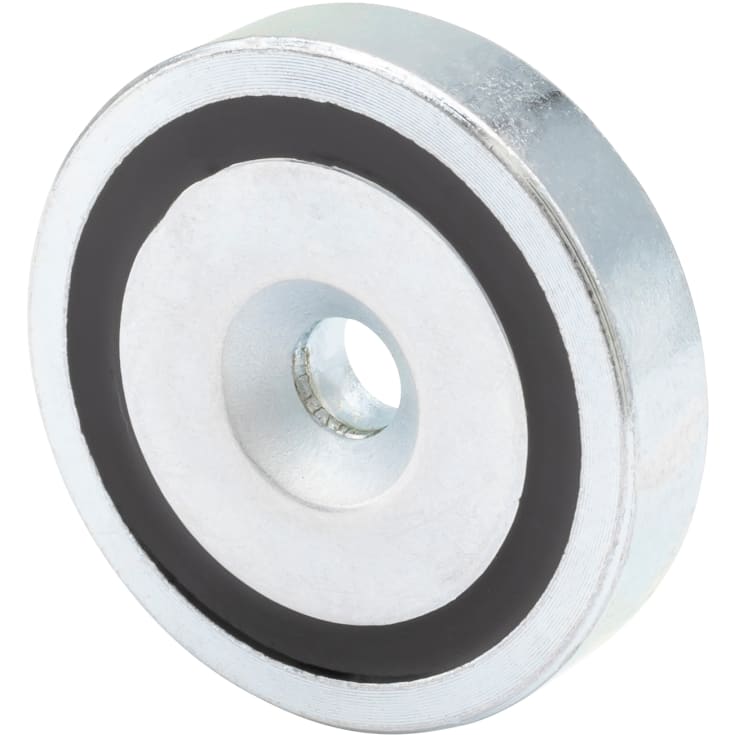 Neodymium pottemagnet Ø32 x 7,0 mm, skruehul Ø5,5mm
