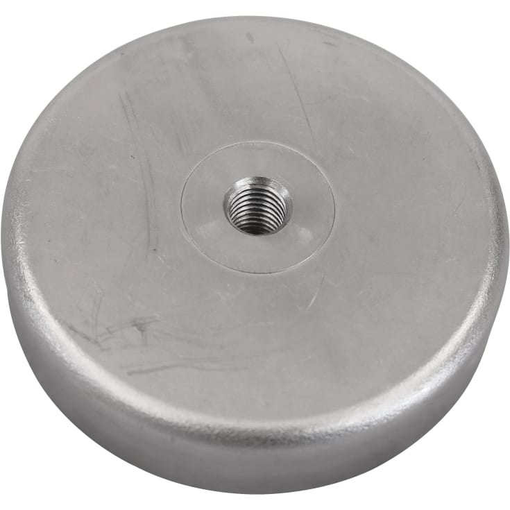Ferrit pottemagnet Ø63 x 14 mm, M8 gevindhul