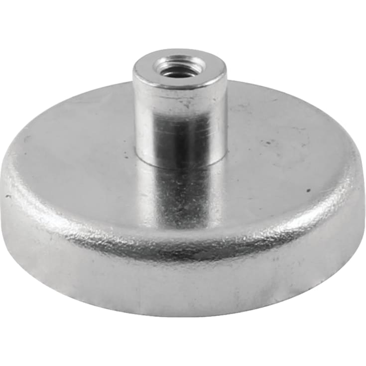 Ferrittpotmagnet Ø63 x 14 mm, M8 gjenget foring
