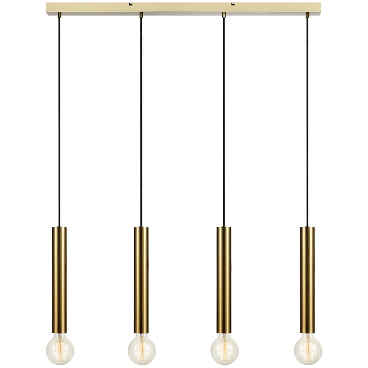 Markslöjd Sencillo lång bordslampa, mässing, 4 ljuskällor