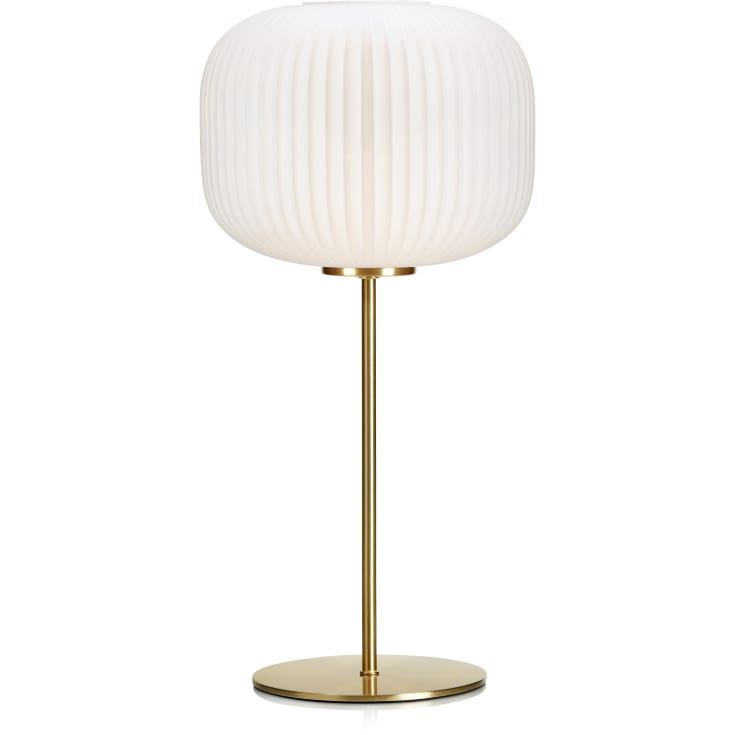 Markslöjd Sober bordslampa, mässing/opal, 50 cm