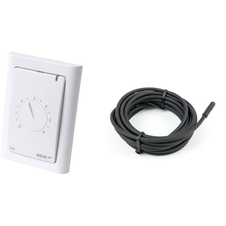 Devi reg 233 elgulvvarme termostat, hvid