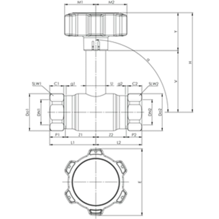 BROEN Full Flow Forzinket, G3/8xG3/8, DN10 Høj, Gear