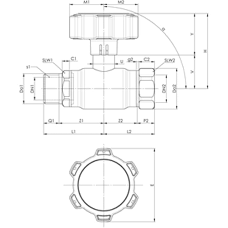 BROEN Full Flow Forzinket, G3/8xG3/8A, DN10 Lav, Gear