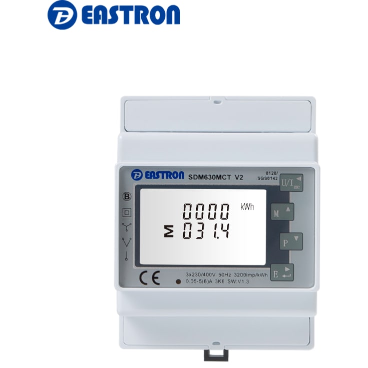 Elit Scandinavia Eastron kWh-måler, SDM630MCT MID, 3-faset, strømtransformer 1/5A