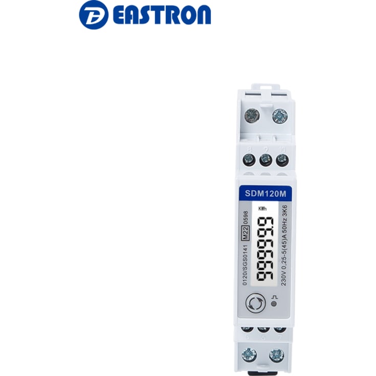 KWH mäter 1 fas, 1 modul direkt mått. (45A) SDM120M MID Modbus